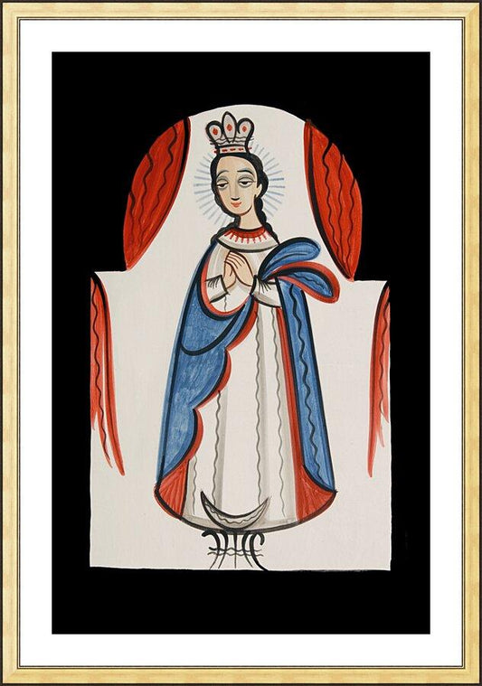 Wall Frame Gold, Matted - Our Lady of the Immaculate Conception by A. Olivas