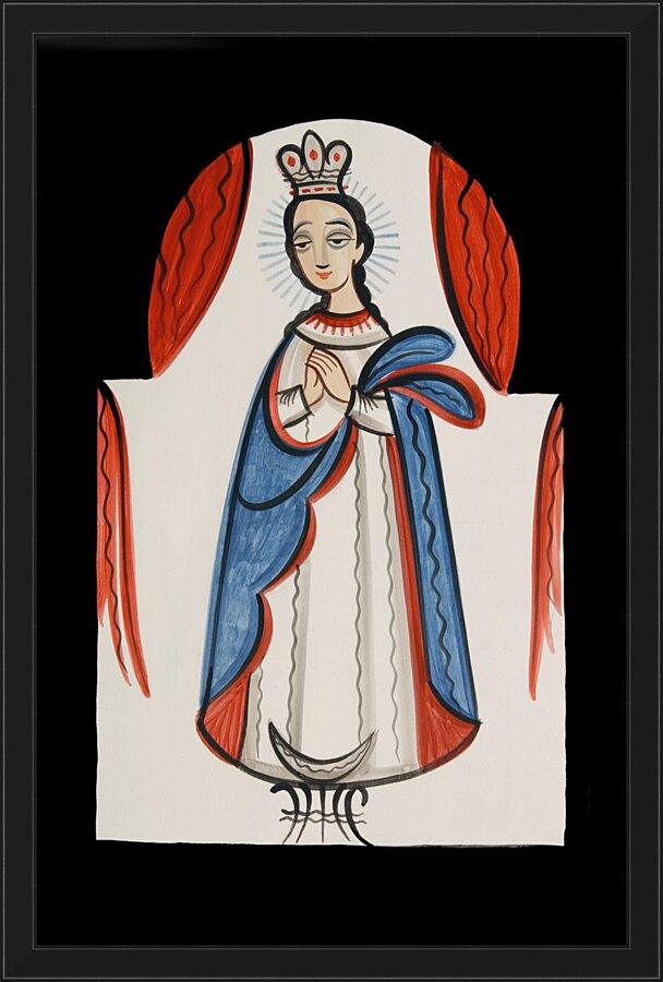 Wall Frame Black - Our Lady of the Immaculate Conception by Br. Arturo Olivas, OFM - Trinity Stores