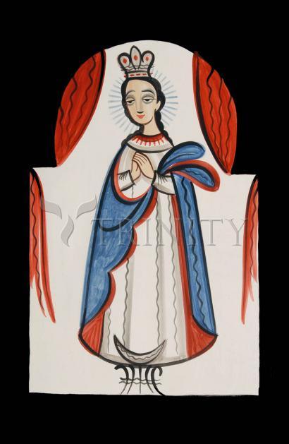 Wall Frame Black, Matted - Our Lady of the Immaculate Conception by A. Olivas