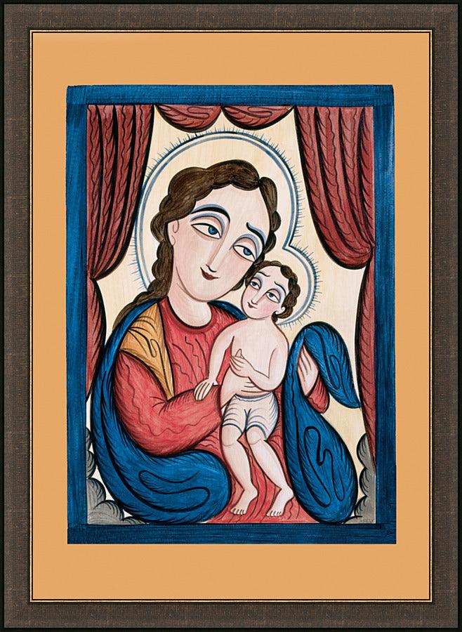 Wall Frame Espresso - Pascal Baylon with the Christ Child by A. Olivas