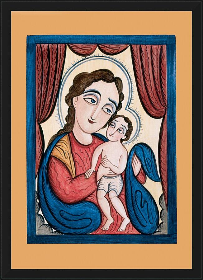 Wall Frame Black - Pascal Baylon with the Christ Child by Br. Arturo Olivas, OFM - Trinity Stores