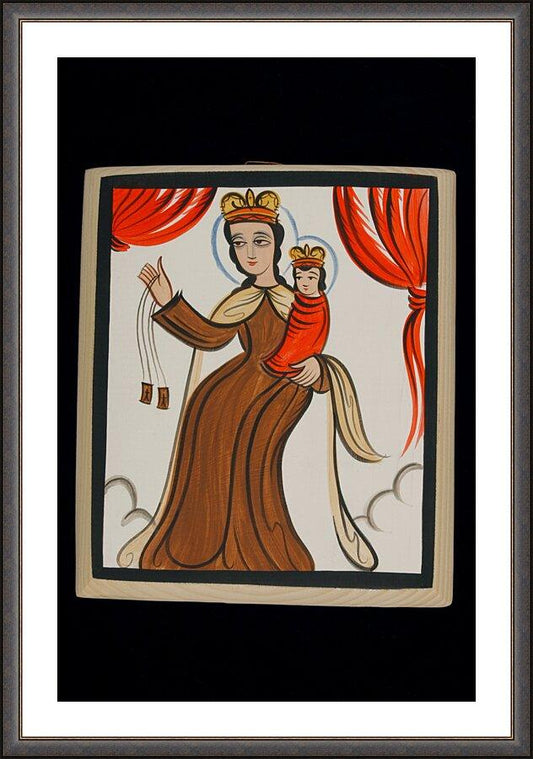 Wall Frame Espresso, Matted - Our Lady of Mt. Carmel by A. Olivas