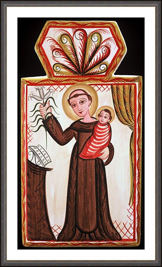 Wall Frame Espresso, Matted - St. Anthony of Padua by Br. Arturo Olivas, OFS - Trinity Stores