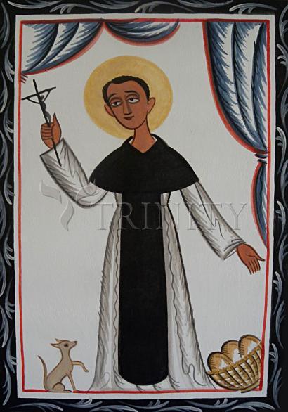 Wall Frame Gold, Matted - St. Martin de Porres by A. Olivas