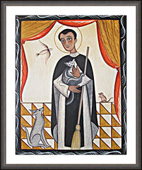 Wall Frame Espresso - St. Martin de Porres by A. Olivas