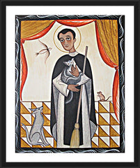 Wall Frame Black - St. Martin de Porres by A. Olivas