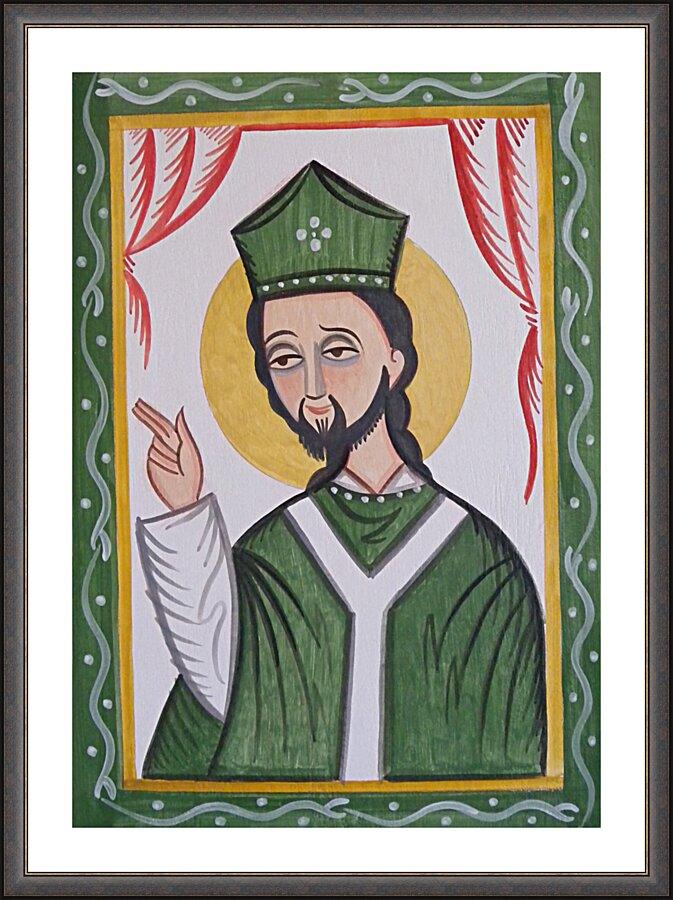 Wall Frame Espresso, Matted - St. Patrick by A. Olivas