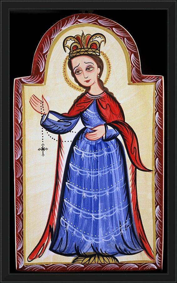 Wall Frame Black - Our Lady of the Rosary by Br. Arturo Olivas, OFS - Trinity Stores