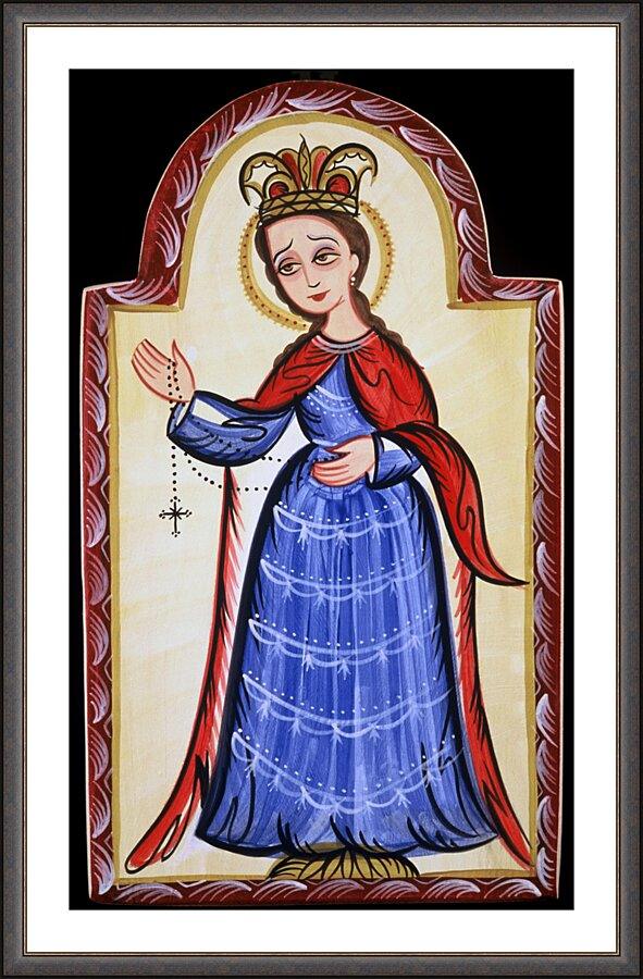 Wall Frame Espresso, Matted - Our Lady of the Rosary by Br. Arturo Olivas, OFS - Trinity Stores