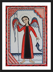 Wall Frame Black - St. Raphael Archangel by A. Olivas