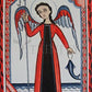 Wall Frame Black, Matted - St. Raphael Archangel by Br. Arturo Olivas, OFS - Trinity Stores