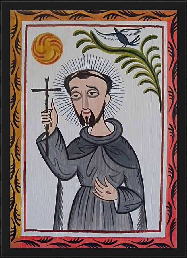 Wall Frame Black - St. Francis of Assisi by Br. Arturo Olivas, OFS - Trinity Stores