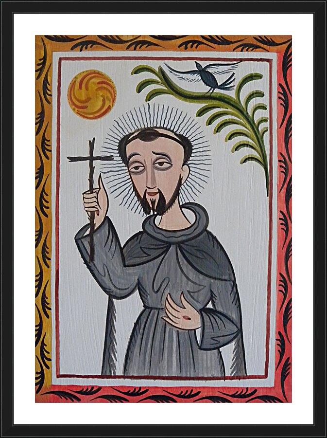 Wall Frame Black, Matted - St. Francis of Assisi by Br. Arturo Olivas, OFS - Trinity Stores