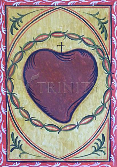 Wall Frame Espresso, Matted - Sacred Heart by Br. Arturo Olivas, OFS - Trinity Stores