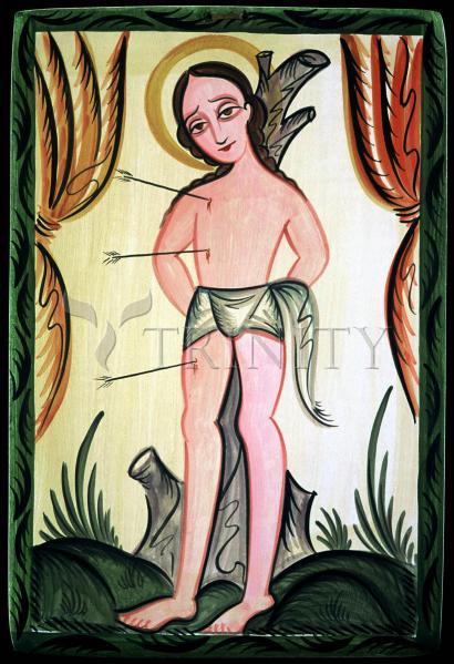 Wall Frame Gold, Matted - St. Sebastian by A. Olivas