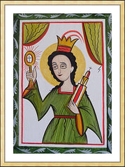 Wall Frame Gold - St. Barbara by A. Olivas