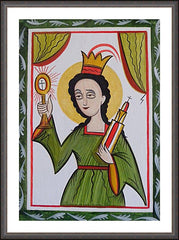Wall Frame Espresso - St. Barbara by A. Olivas
