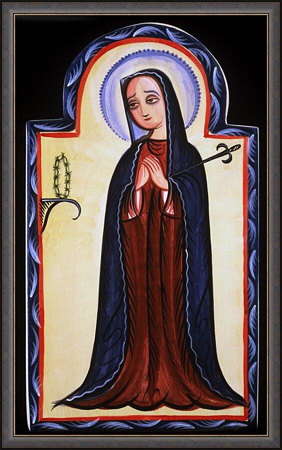 Wall Frame Espresso - Mater Dolorosa - Mother of Sorrows by Br. Arturo Olivas, OFS - Trinity Stores