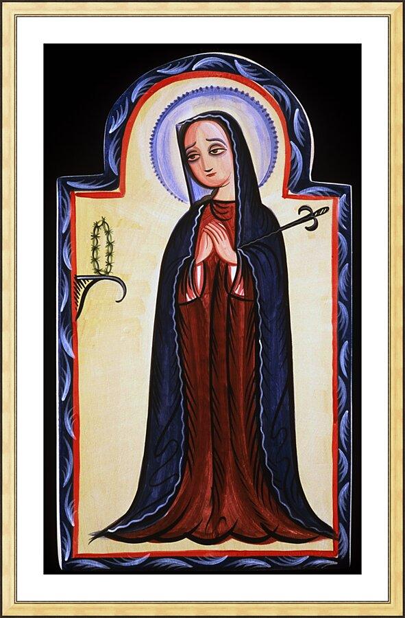 Wall Frame Gold, Matted - Mater Dolorosa - Mother of Sorrows by Br. Arturo Olivas, OFS - Trinity Stores