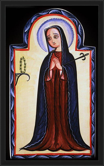 Wall Frame Black - Mater Dolorosa - Mother of Sorrows by Br. Arturo Olivas, OFS - Trinity Stores