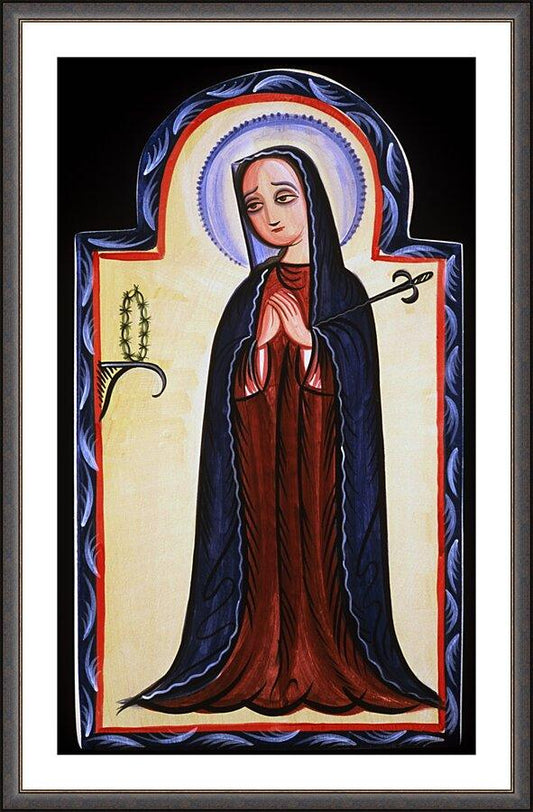 Wall Frame Espresso, Matted - Mater Dolorosa - Mother of Sorrows by Br. Arturo Olivas, OFS - Trinity Stores