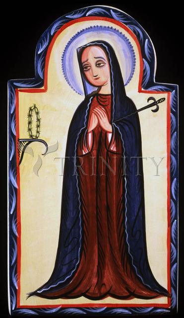 Wall Frame Espresso, Matted - Mater Dolorosa - Mother of Sorrows by Br. Arturo Olivas, OFS - Trinity Stores