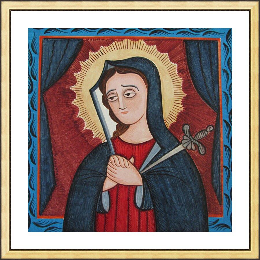 Wall Frame Gold, Matted - Mater Dolorosa - Mother of Sorrows by Br. Arturo Olivas, OFS - Trinity Stores