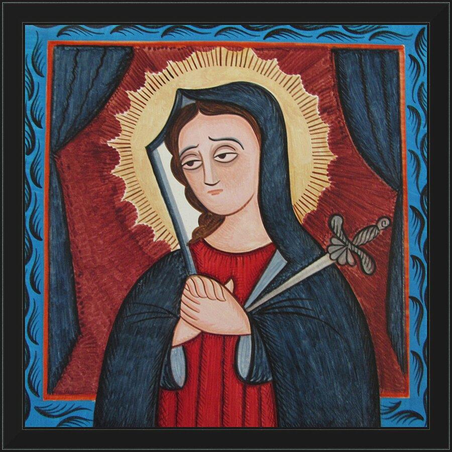 Wall Frame Black - Mater Dolorosa - Mother of Sorrows by Br. Arturo Olivas, OFS - Trinity Stores