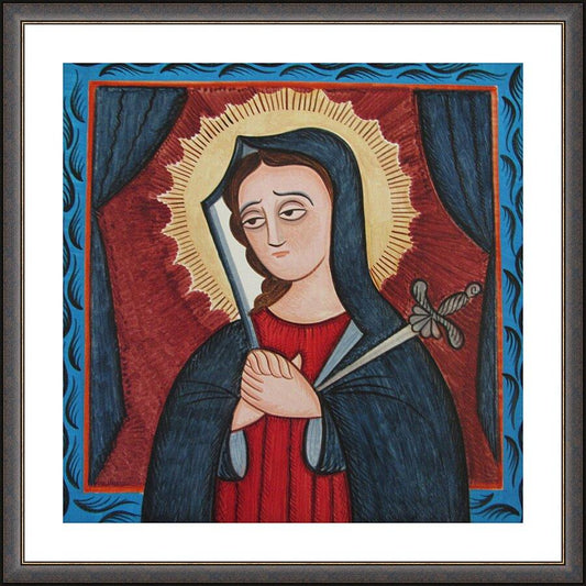 Wall Frame Espresso, Matted - Mater Dolorosa - Mother of Sorrows by A. Olivas