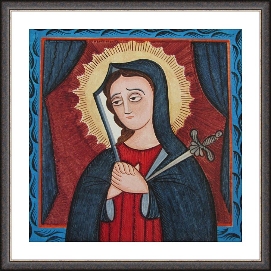 Wall Frame Espresso, Matted - Mater Dolorosa - Mother of Sorrows by Br. Arturo Olivas, OFS - Trinity Stores