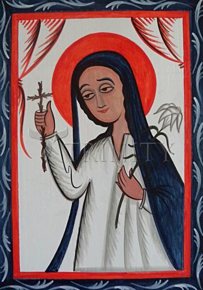 Wall Frame Gold, Matted - St. Kateri Tekakwitha by Br. Arturo Olivas, OFS - Trinity Stores