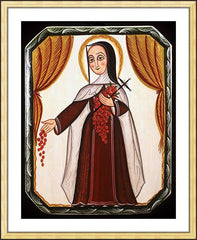 Wall Frame Gold - St. Thérèse of Lisieux by A. Olivas