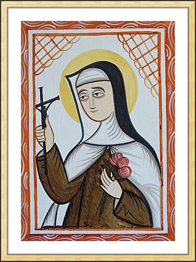 Wall Frame Gold, Matted - St. Thérèse of Lisieux by Br. Arturo Olivas, OFS - Trinity Stores
