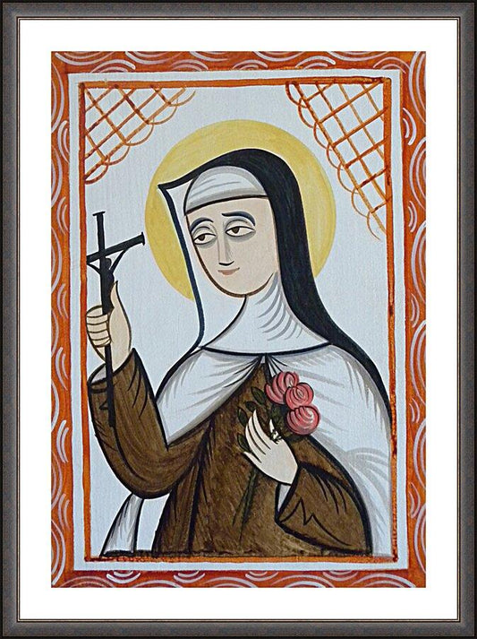 Wall Frame Espresso, Matted - St. Thérèse of Lisieux by A. Olivas