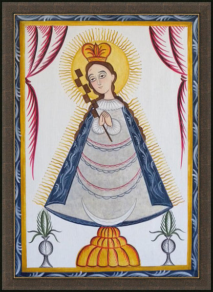 Wall Frame Espresso - Virgin of the Macana by A. Olivas