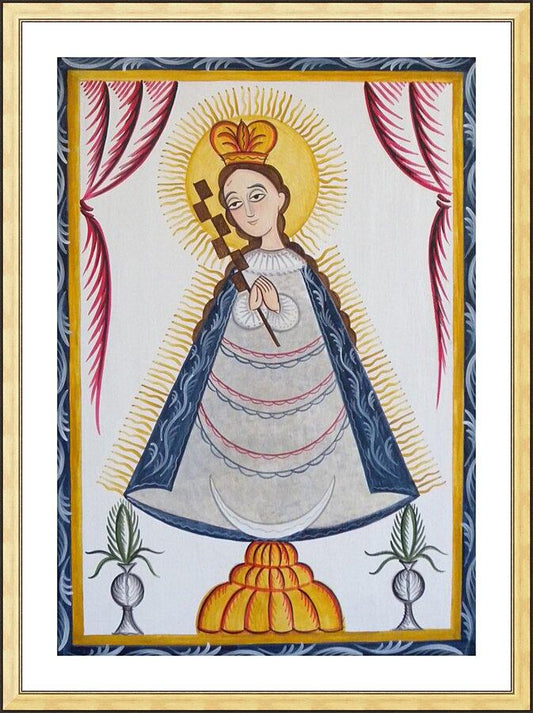 Wall Frame Gold, Matted - Virgin of the Macana by A. Olivas