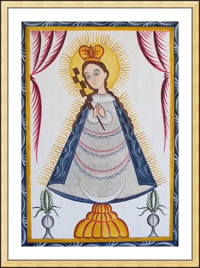 Wall Frame Gold, Matted - Virgin of the Macana by Br. Arturo Olivas, OFS - Trinity Stores