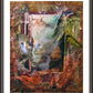Wall Frame Espresso, Matted - Faces Amidst Tattered Shroud by Fr. Bob Gilroy, SJ - Trinity Stores