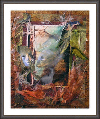Wall Frame Espresso - Faces Amidst Tattered Shroud by B. Gilroy