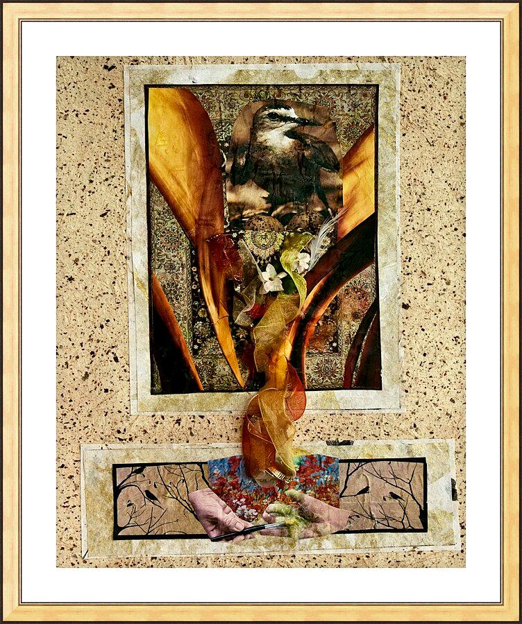 Wall Frame Gold, Matted - Birds of Paradise by B. Gilroy