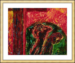 Wall Frame Gold - Cross, The World and Fire by B. Gilroy