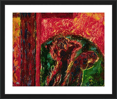 Wall Frame Black - Cross, The World and Fire by B. Gilroy