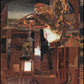 Wall Frame Espresso, Matted - Eagle Hovers Over Ruins by B. Gilroy