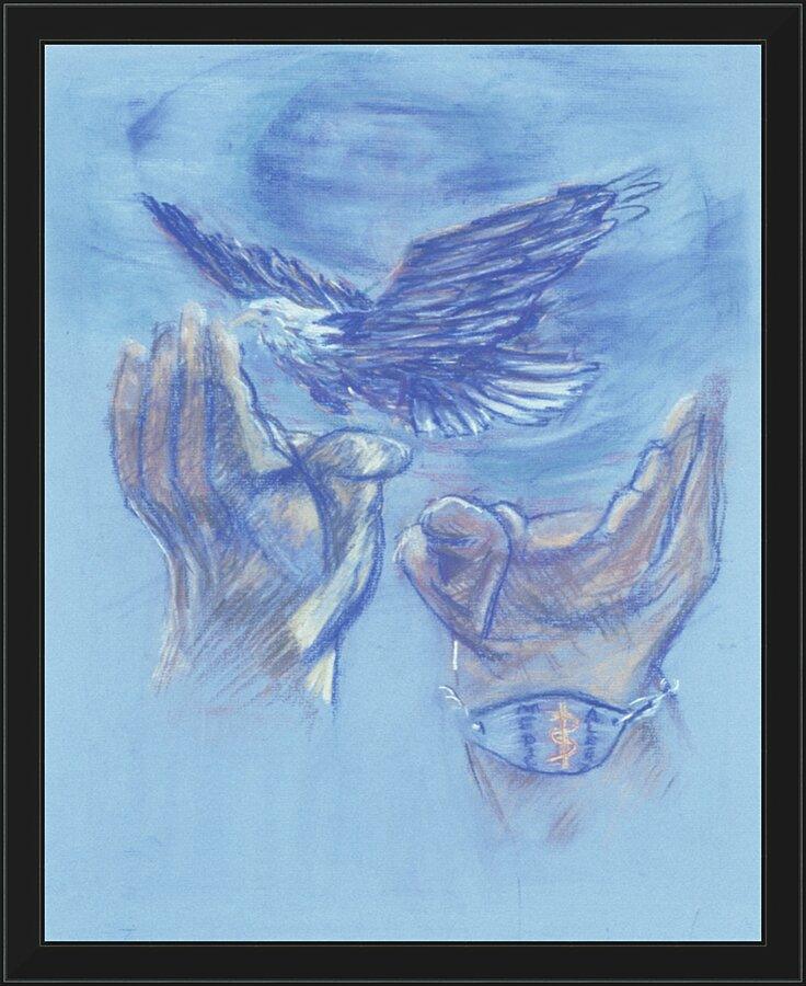 Wall Frame Black - Eagle Flying in Freedom by Fr. Bob Gilroy, SJ - Trinity Stores