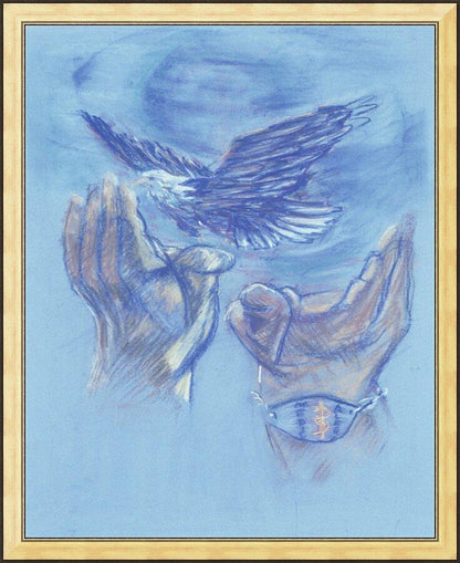 Wall Frame Gold - Eagle Flying in Freedom by B. Gilroy