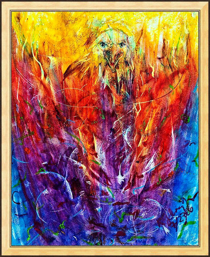 Wall Frame Gold - Eagles In Fire by Fr. Bob Gilroy, SJ - Trinity Stores