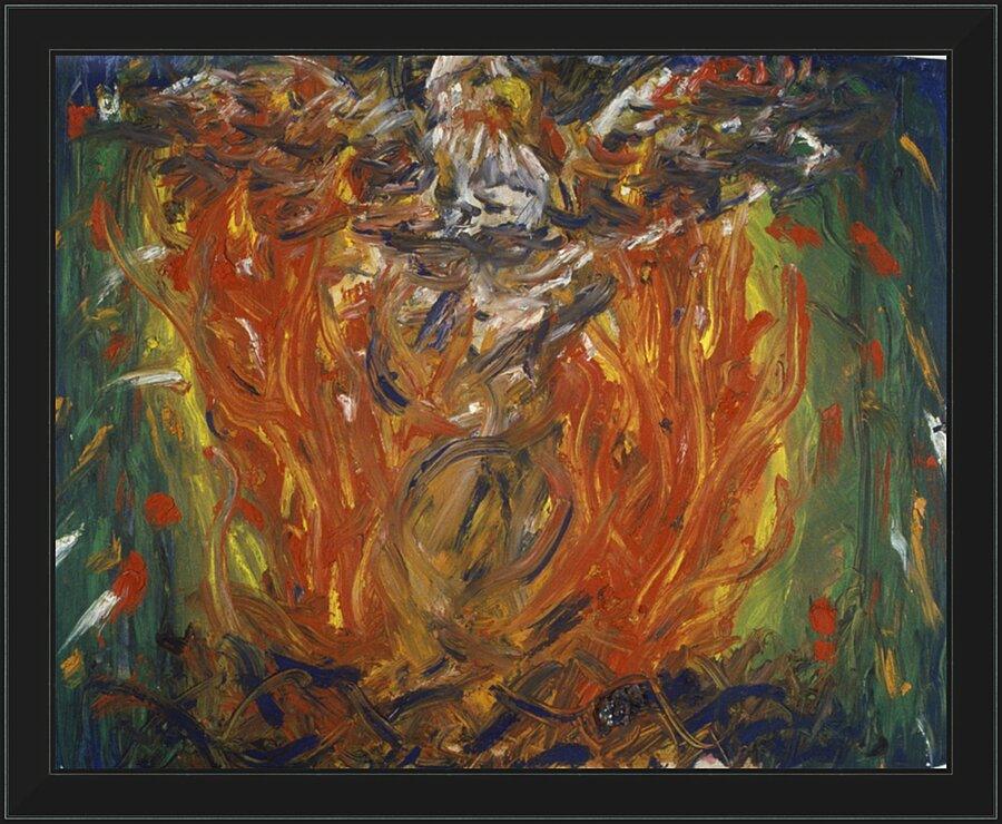 Wall Frame Black - Eagle in Fire That Does Not Burn by Fr. Bob Gilroy, SJ - Trinity Stores