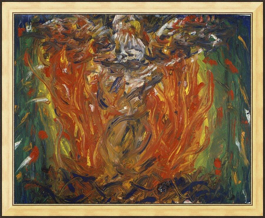 Wall Frame Gold - Eagle in Fire That Does Not Burn by B. Gilroy