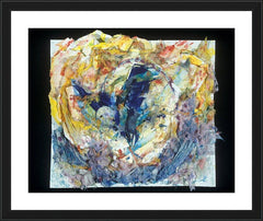 Wall Frame Black - Eagle with Pipe Over Water by B. Gilroy