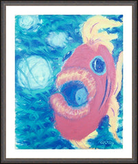 Wall Frame Espresso - Fish Blowing Bubbles by B. Gilroy